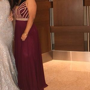 Burgundy prom dress
